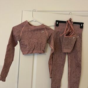 Gymshark Pink Leggings and Crop Top Set